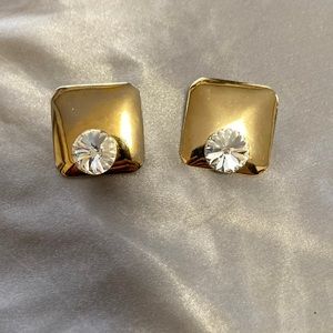 Lovely Gold tone crystal earrings
